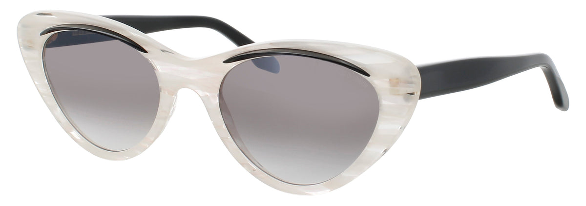 Cutler And Gross CGSN-1321-54-02 BLACK ON PEARL  Women's Sunglasses 54mm Sunglasses