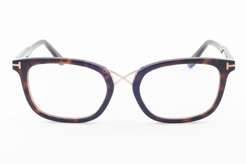 Tom Ford FT5637-B 052 Brown Rectangle Eyeglasses 52mm Eyeglasses