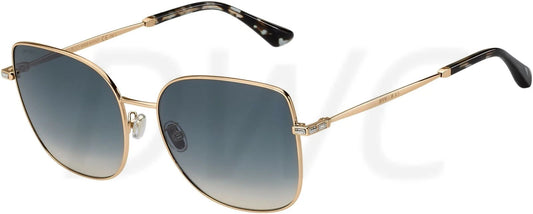 Jimmy Choo 0FANNY-G-SK-DDB-59 Gold Square SUNGLASSES 0mm Sunglasses