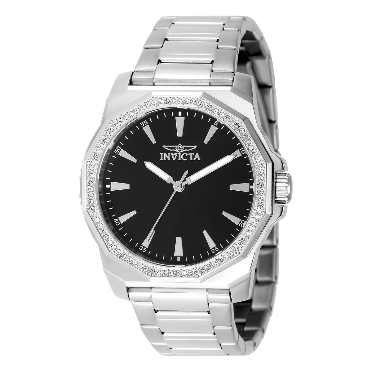 Invicta 49103 Quartz Watch Black Dial Stainless Steel 42mm Men