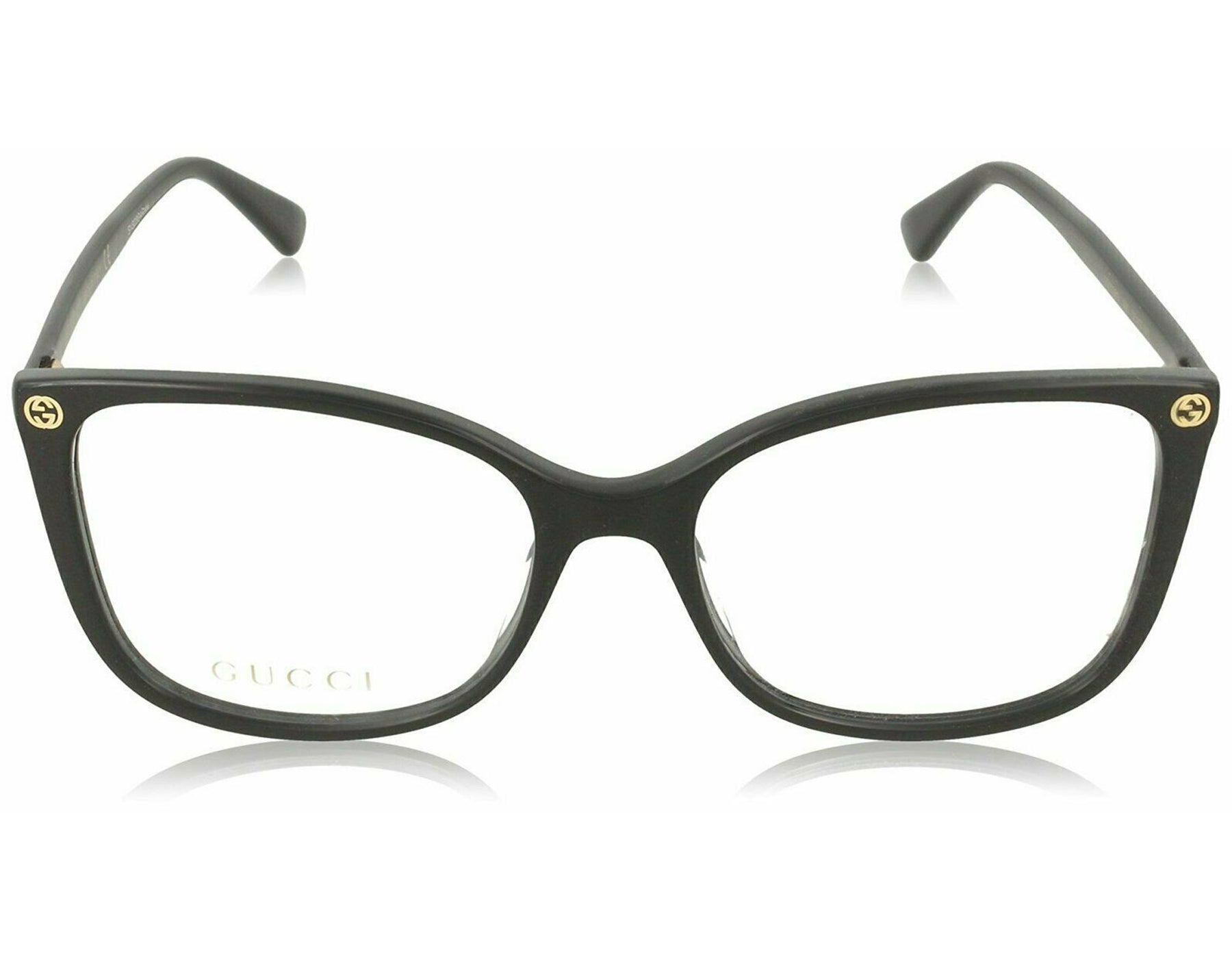Gucci GG0026O-001 eyeglasses in black frame with clear lenses