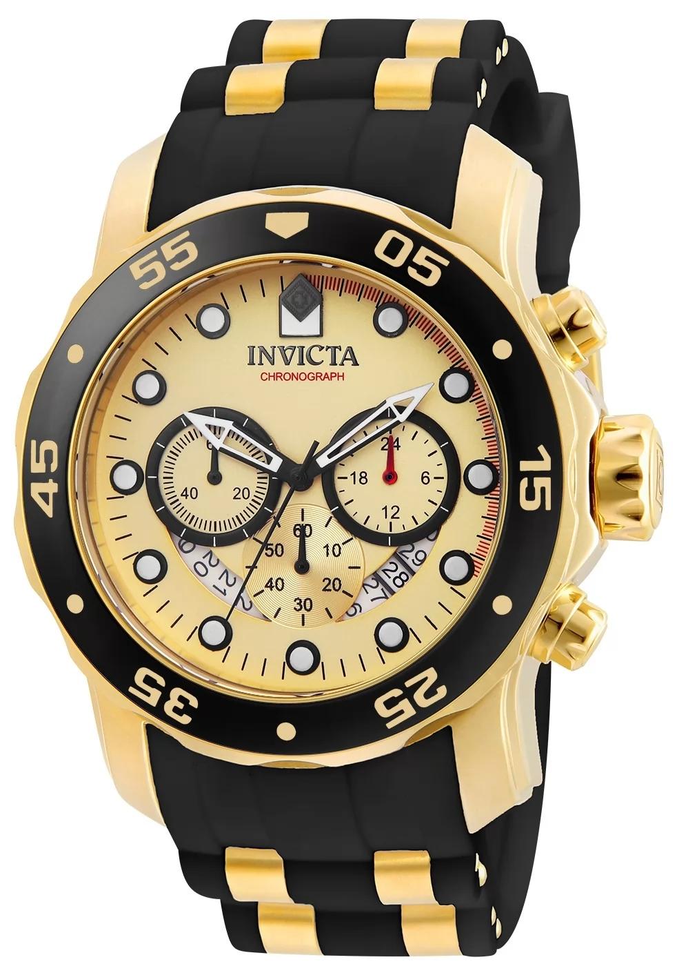 Invicta 17566 17566 Watch - Gold Dial Polyurethane/Stainless Steel Band