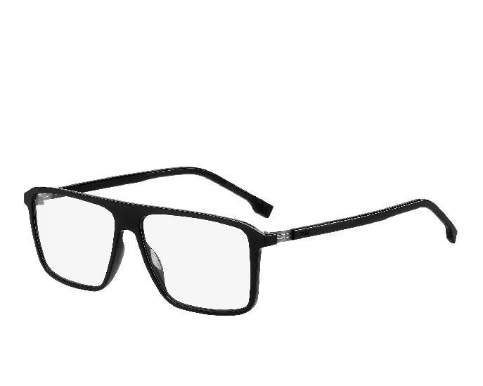 Hugo Boss BOSS1636-807-56 Black Rectangle Eyeglasses 56mm Eyeglasses