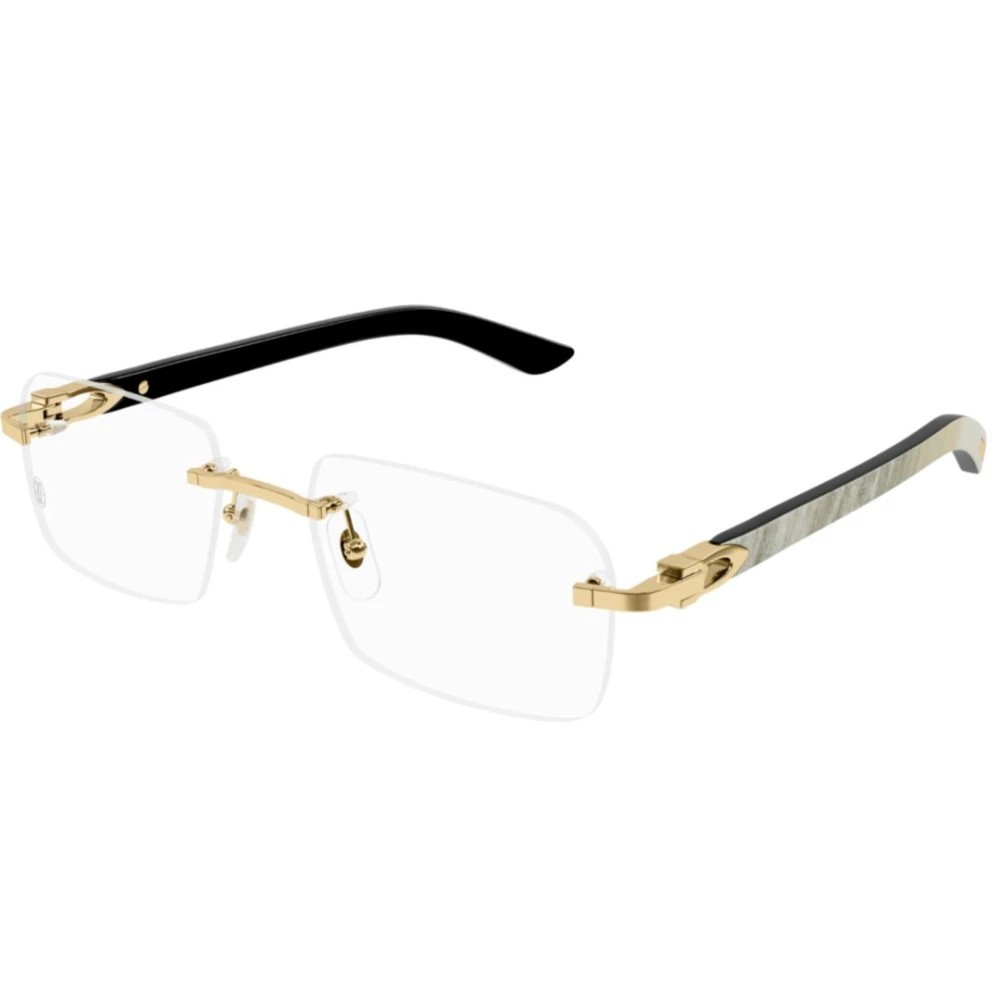 Cartier CT0453O-002 Gold White Rectangular Eyeglasses 56mm Eyeglasses