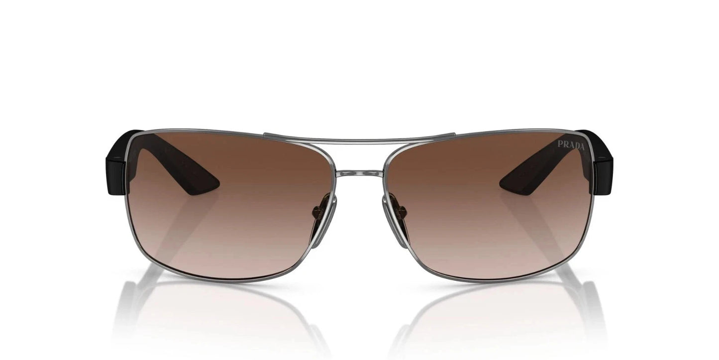Prada PS50ZS-5AV02P-65 sunglasses in black frame with brown lenses