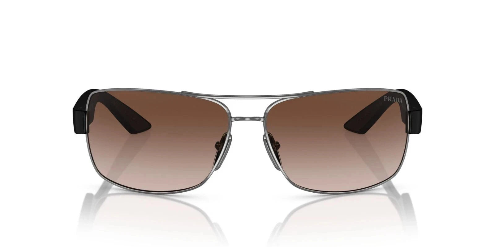 Prada PS50ZS-5AV02P-65 sunglasses in black frame with brown lenses