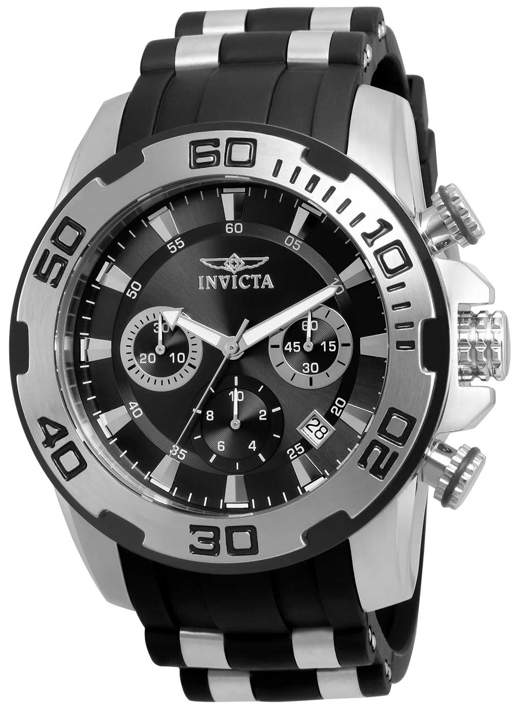 Invicta 22311 22311 Watch - Black Dial Polyurethane/Stainless Steel Band