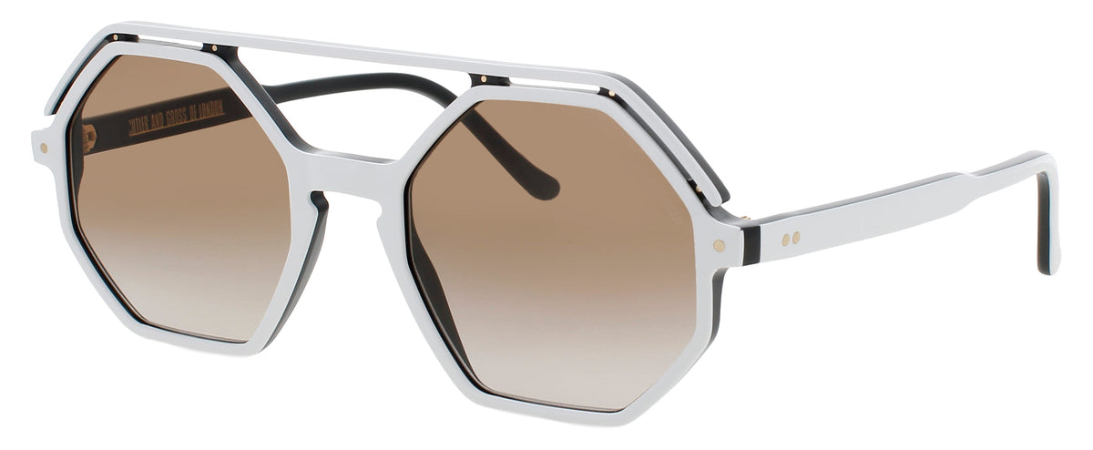 Cutler And Gross CGSN-1371-53-04 WHITE ON BLACK  Women's Sunglasses 53mm Sunglasses