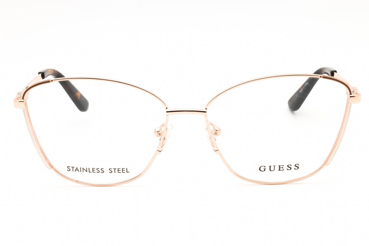 Guess GU50224-028 shiny rose gold Cat eye Eyeglasses 56mm Eyeglasses