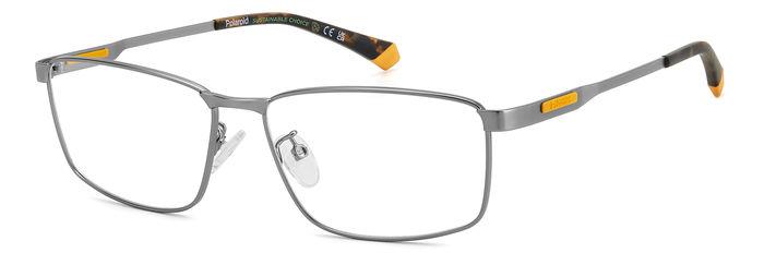Polaroid PLDD534/G-R81-57 Matte Ruthenium Rectangle Eyeglasses 57mm Eyeglasses