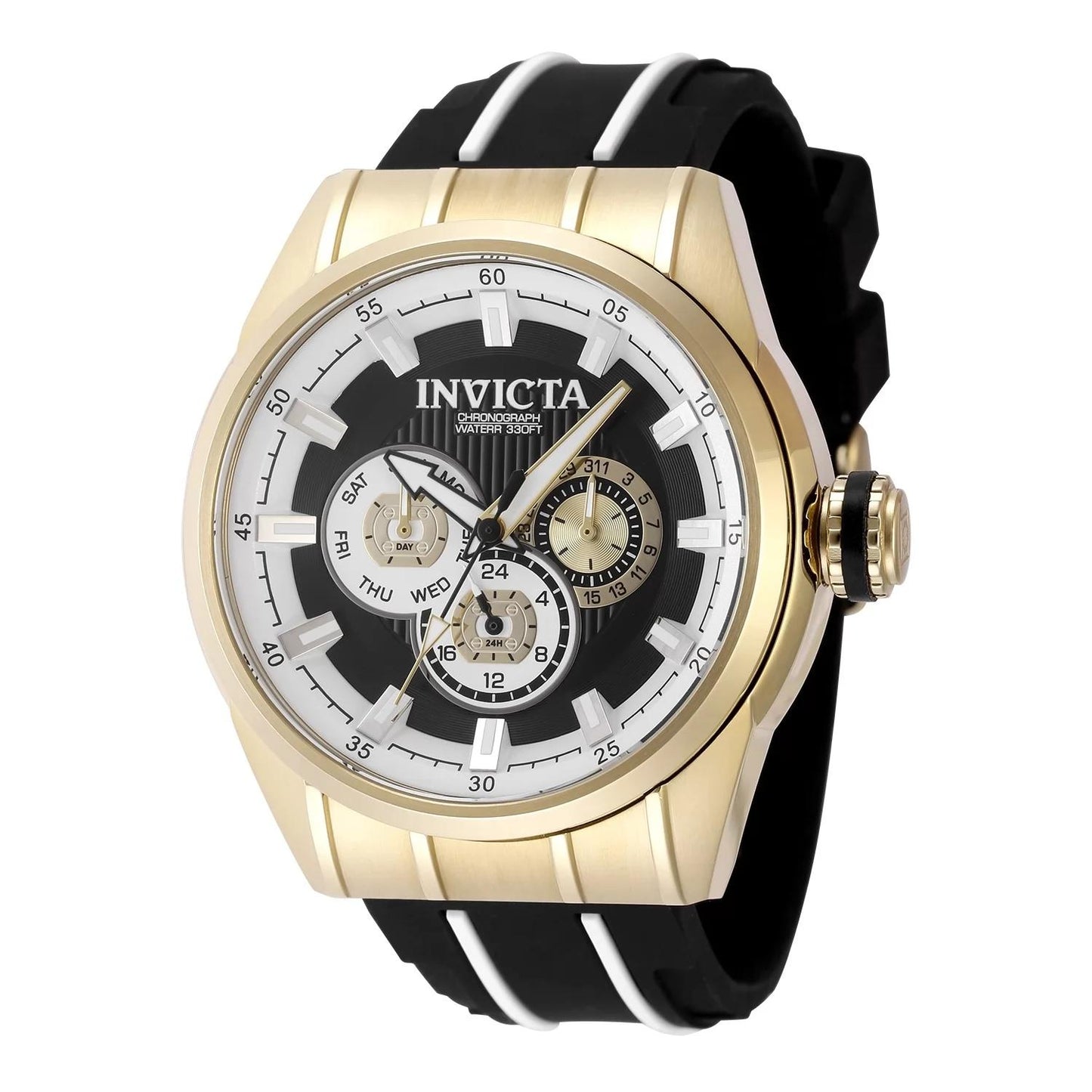 Invicta 49055 watch with black dial and silicon band