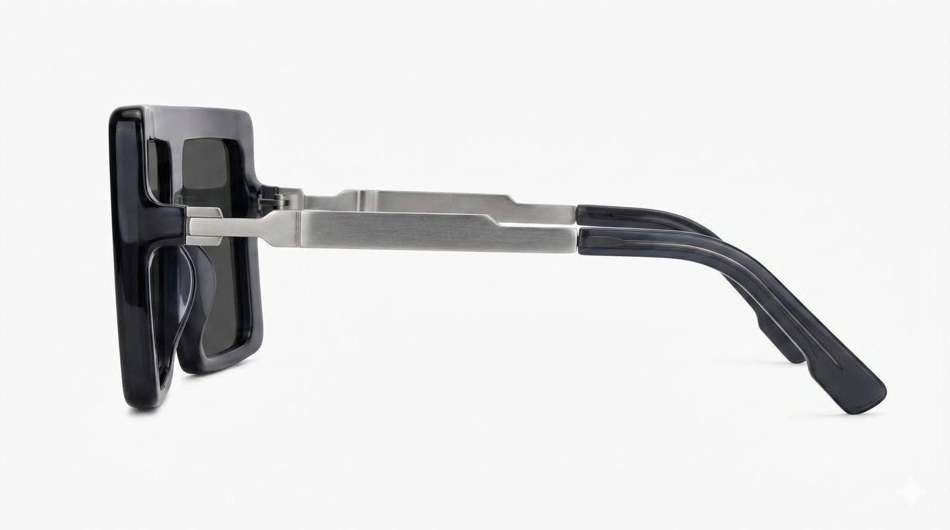 Vava BL0000-BLK BLK SIL sunglasses in black/black/silver frame with silver lenses