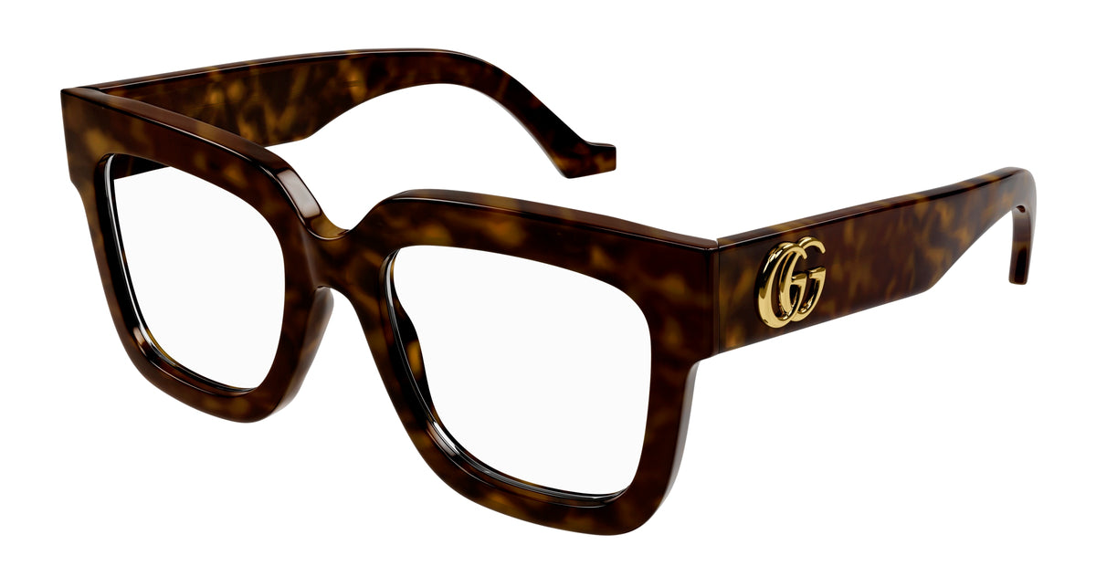 Gucci GG1549O-002 Havana Rectangular Eyeglasses 52mm Eyeglasses