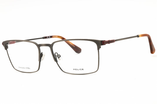 Police VPLF78N-08F8 eyeglasses in shiny light red frame with clear lenses