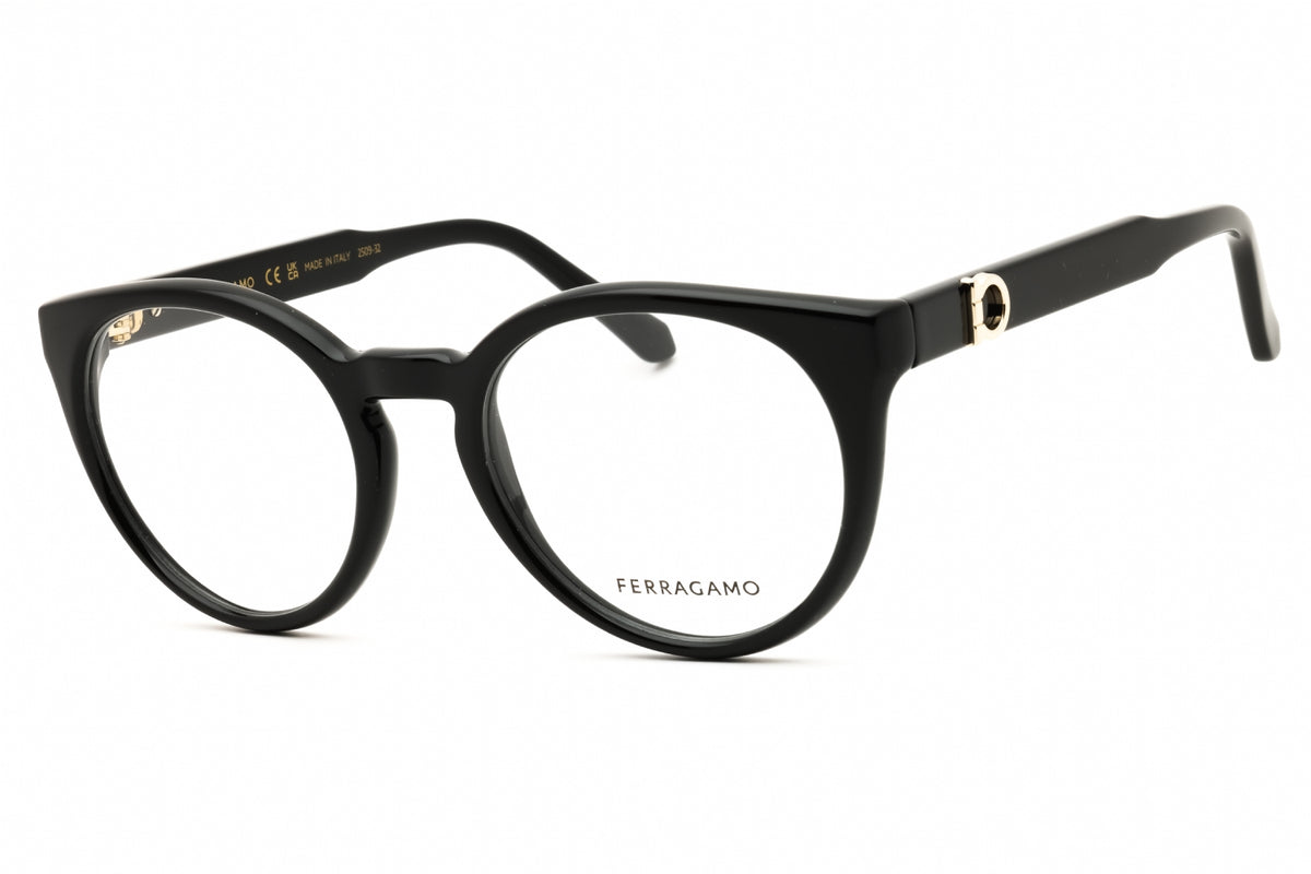 Salvatore Ferragamo SF3032E-001 BLACK Round Eyeglasses 51mm Eyeglasses