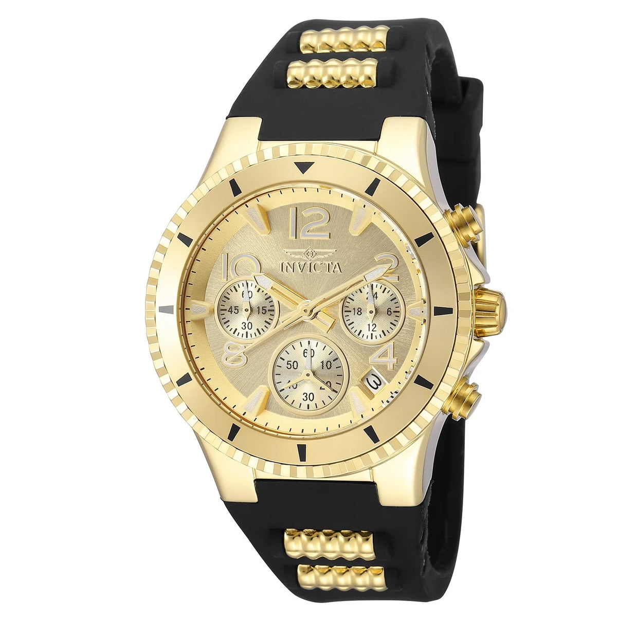 Invicta 36909 Quartz Watch Gold Dial Silicon 39mm Lady