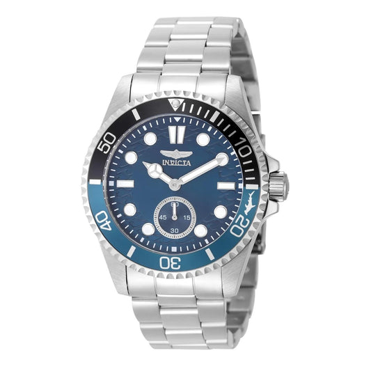 Invicta 49432 watch with blue dial and stainless steel band