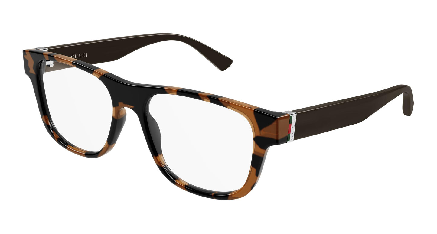 Gucci GG2086o-007 eyeglasses in brown frame with clear lenses