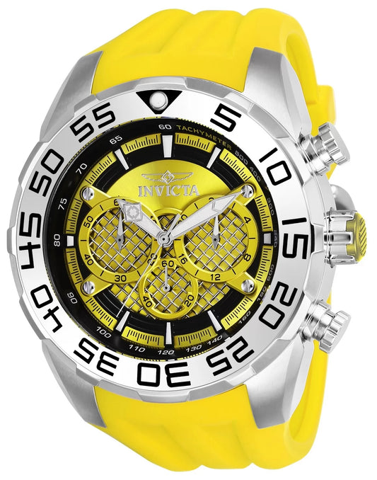 Invicta 26298 Quartz Watch Yellow Dial Stainless Steel 50mm Men
