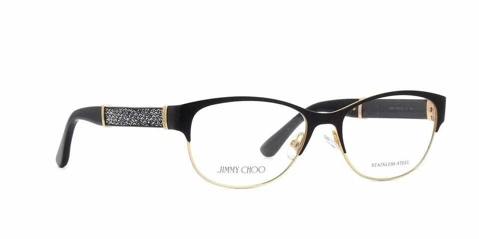 Jimmy Choo 0JC180-17J-53 Matte Black , Glitter Rectangular EYEGLASSES 53mm Eyeglasses