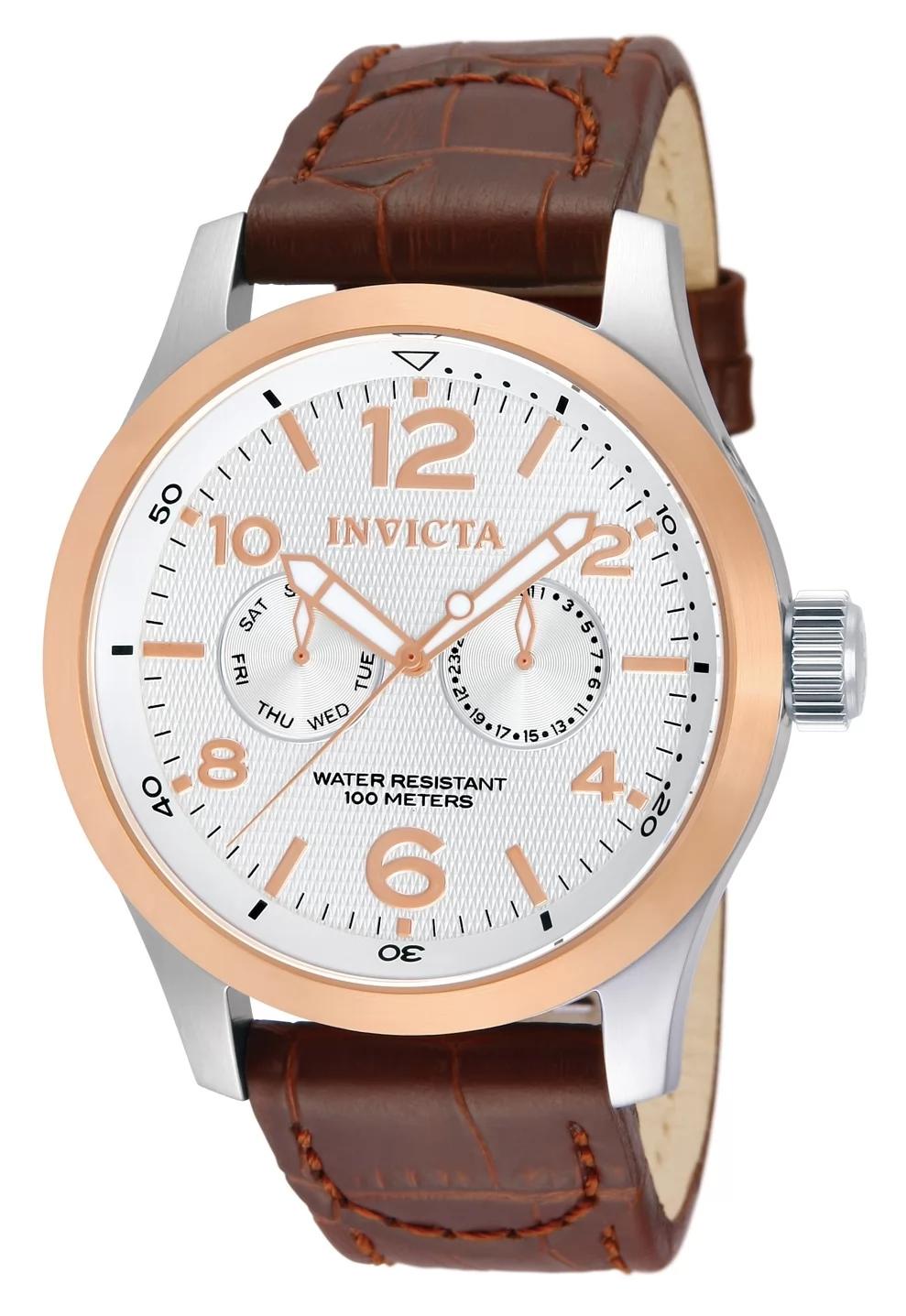 Invicta 13010 13010 Watch - Silver Dial Leather Band