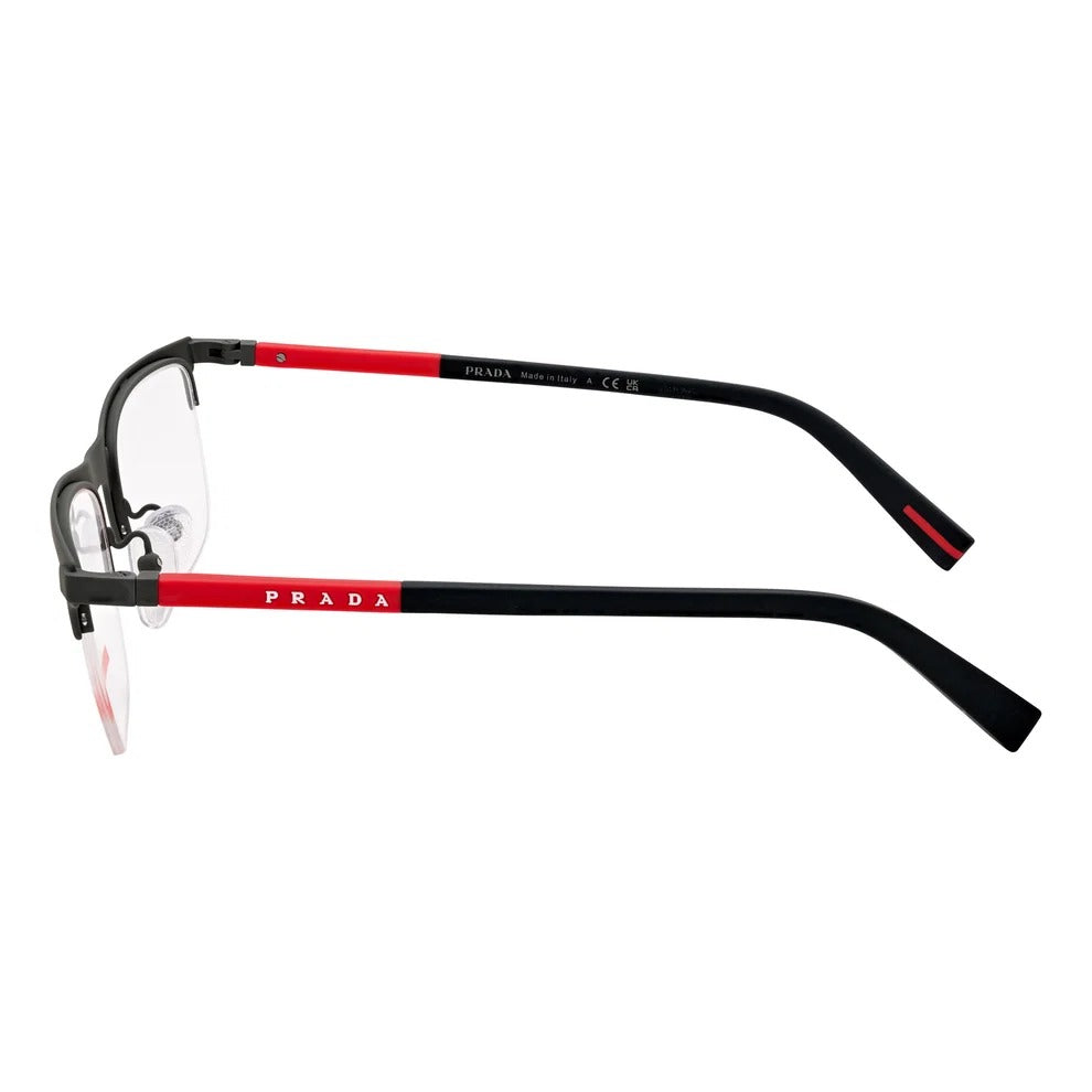 Prada PS50RV-06P1O1-55 eyeglasses in gray frame with clear lenses