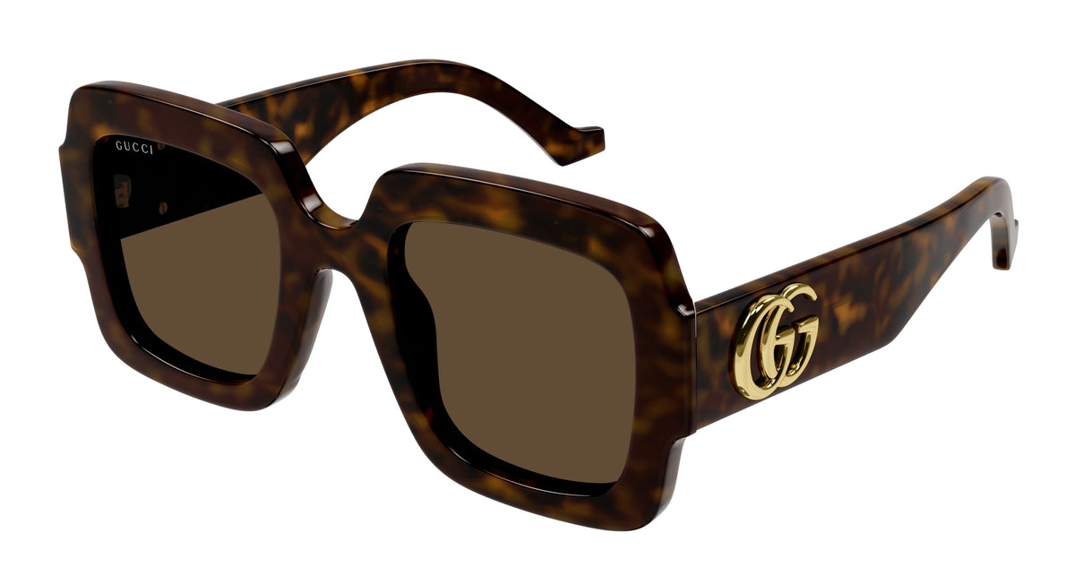 Gucci GG1547S-002 Havana Rectangular Sunglasses 50mm Sunglasses