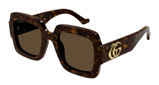 Gucci GG1547S-002 Havana Rectangular Sunglasses 50mm Sunglasses