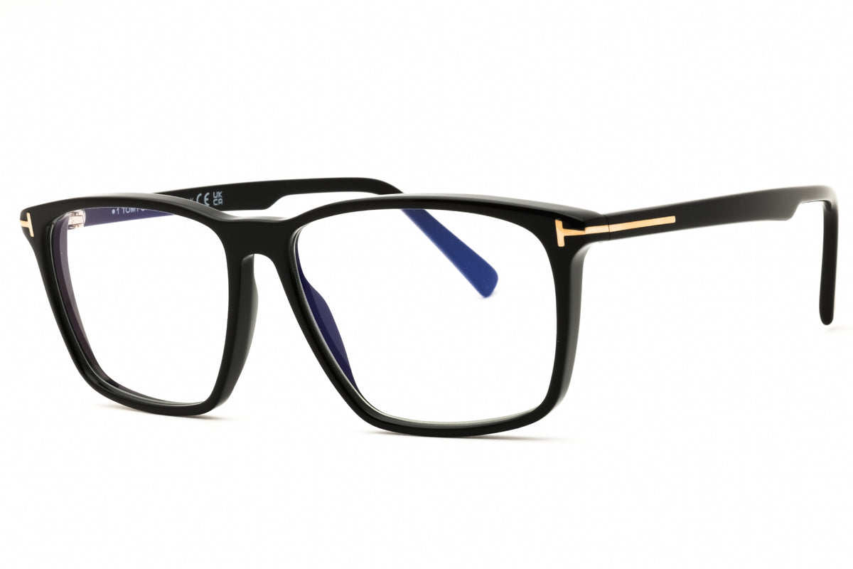 Tom Ford FT5959-B-1 shiny black Rectangular Eyeglasses 56mm Eyeglasses