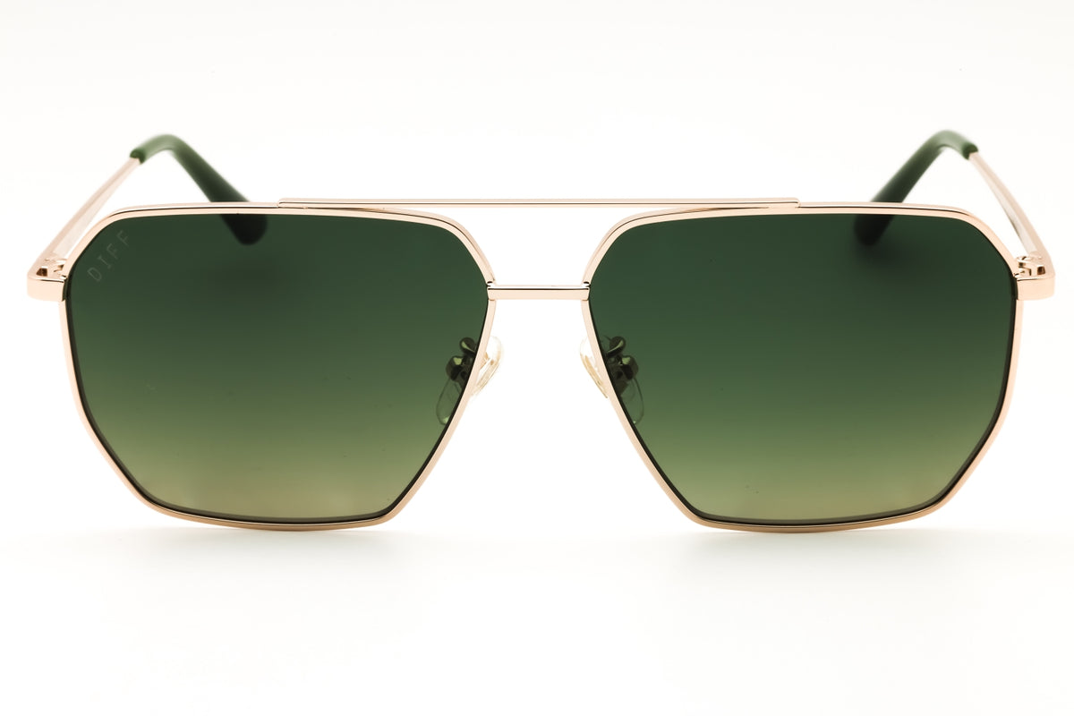 DIFF Eyewear Berkley-DE01-0742 CHAMPAGNE GOLD Rectangular Sunglasses 46mm Sunglasses