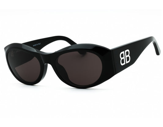 Balenciaga BB0396SK-001 Black Oval Sunglasses 55mm