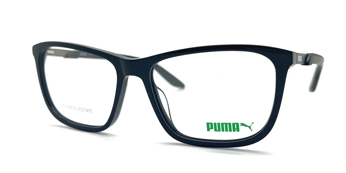Puma PE0157OL 001 Black Rectangle Eyeglasses 56mm Eyeglasses