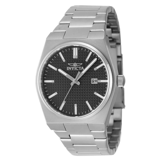 Invicta 48389 watch with black dial and stainless steel band