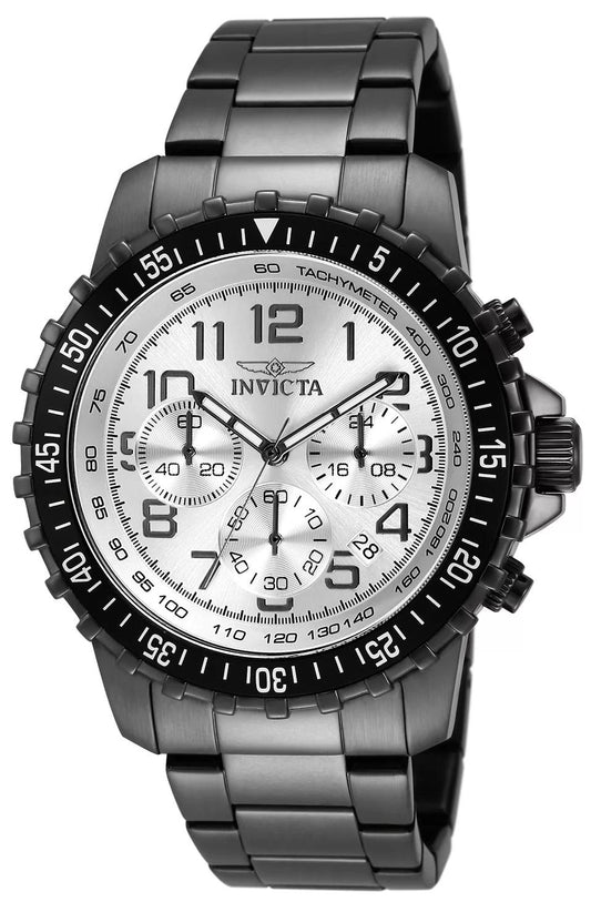 Invicta 11370 watch with silver dial and stainless steel band