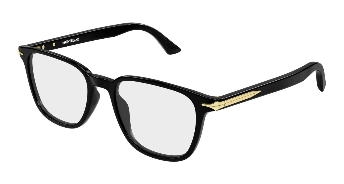 Mont Blanc MB0517O-001 Black Rectangular Eyeglasses 52mm Eyeglasses