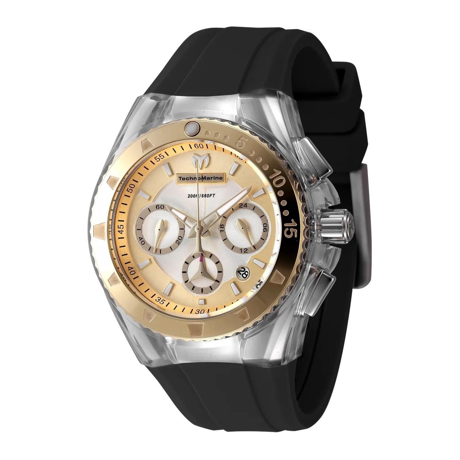 TechnoMarine TM-116002 watch with white dial and silicon band