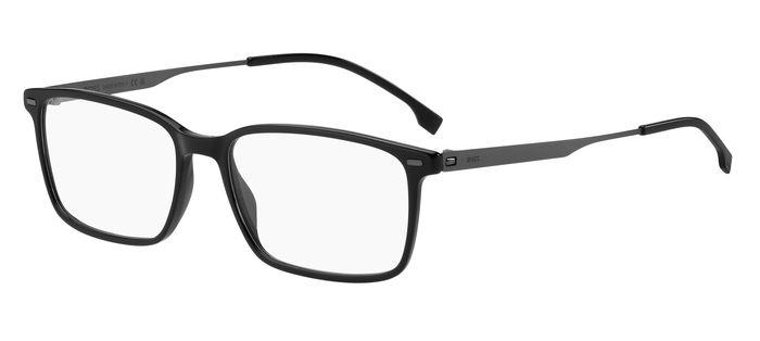 Hugo Boss BOSS1643-ANS-55 Black Dark Ruthenium Rectangle Eyeglasses 55mm Eyeglasses