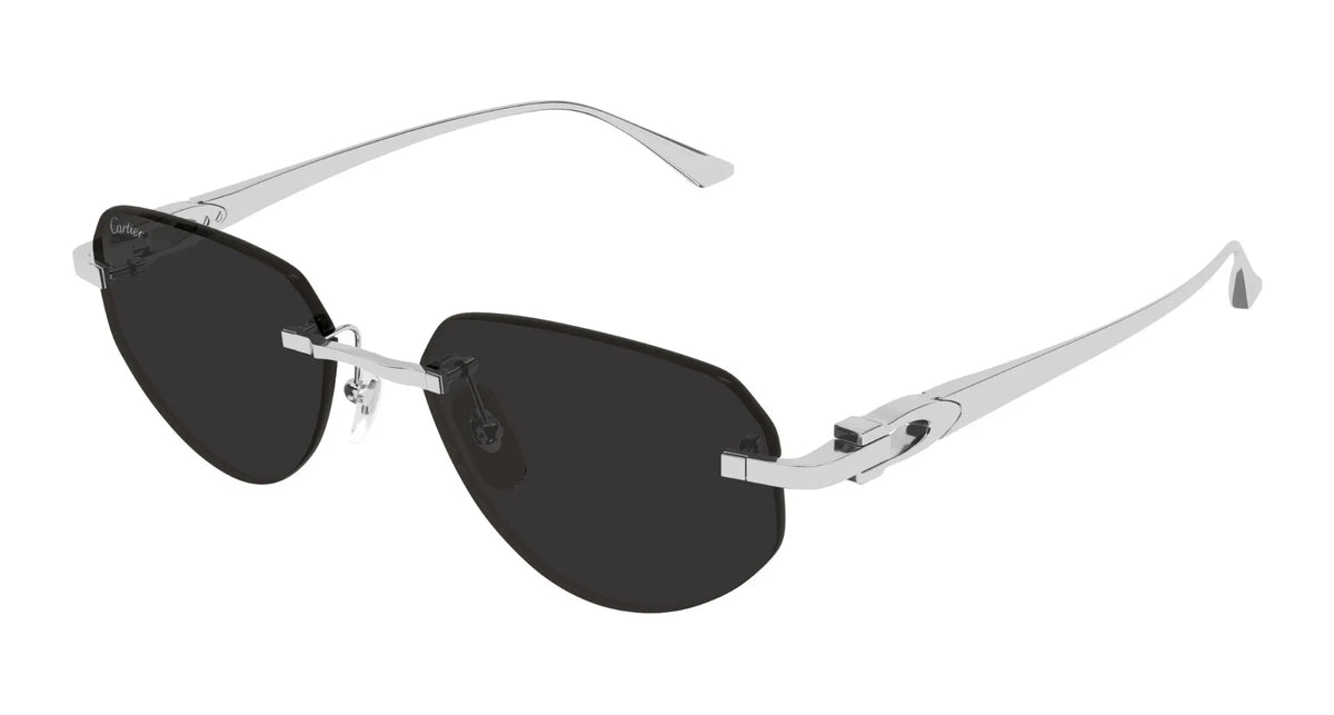 Cartier CT0661S-003 Silver Round Sunglasses 54mm Sunglasses