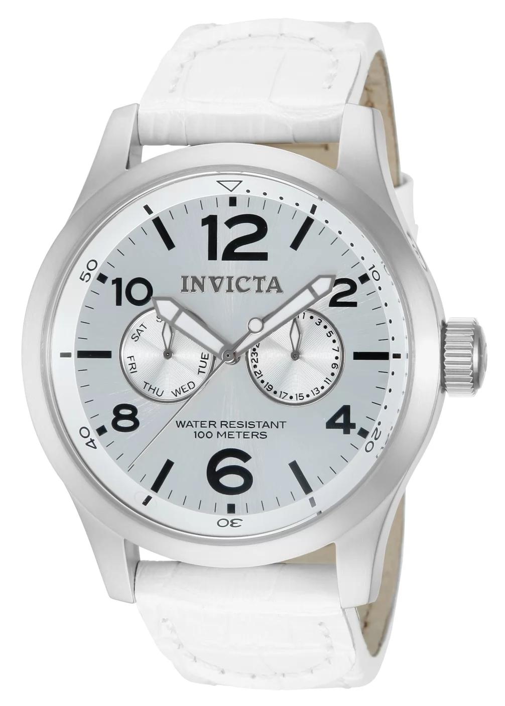 Invicta 12170 12170 Watch - White Dial Leather Band