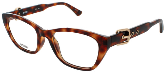 Moschino MOS-608-0086-51 eyeglasses in havana frame with demo lenses