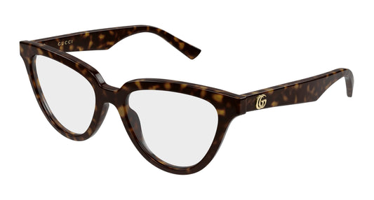 Gucci GG2179o-002 eyeglasses in havana frame with clear lenses