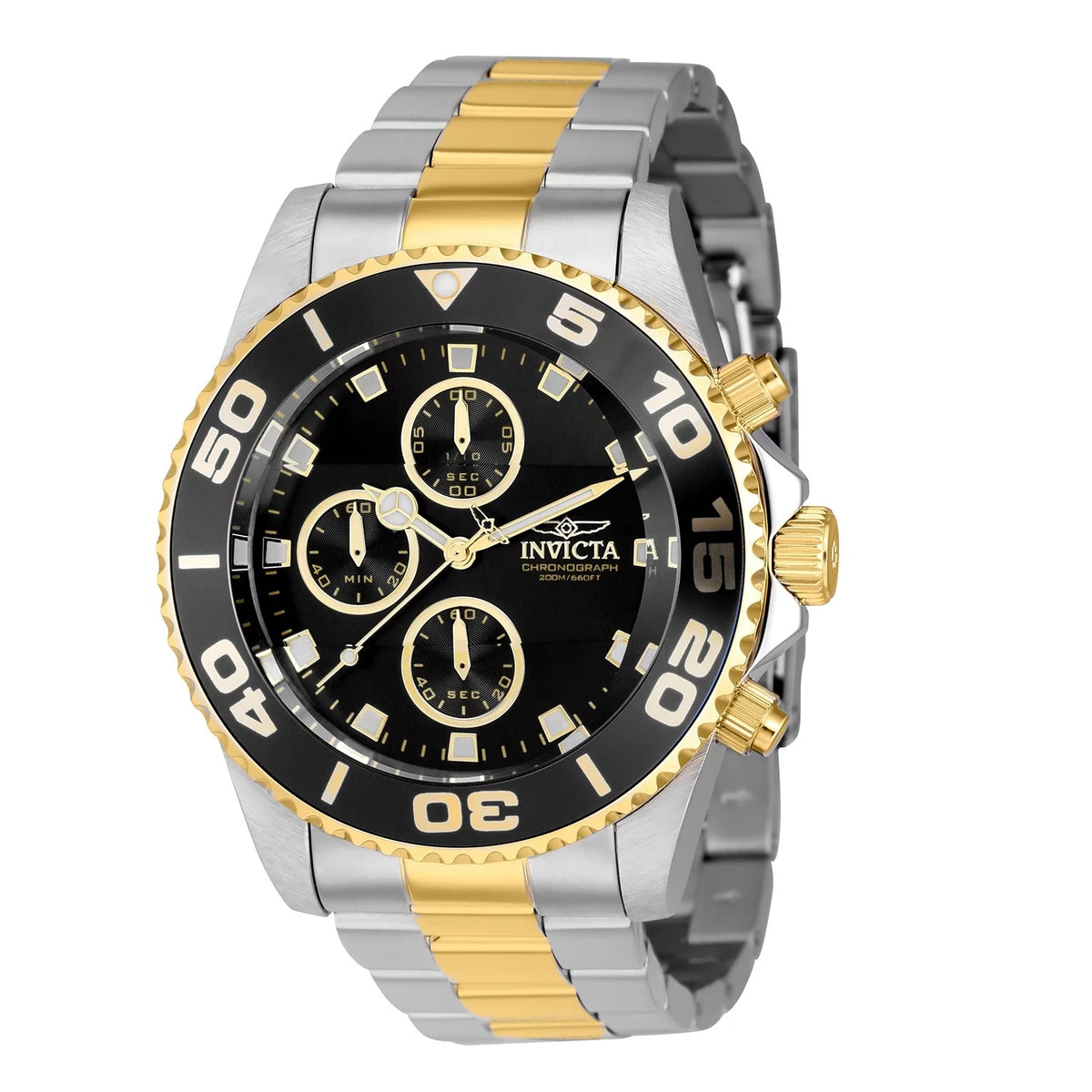 Invicta 43407 Quartz Watch Black Dial Stainless Steel 43mm Men