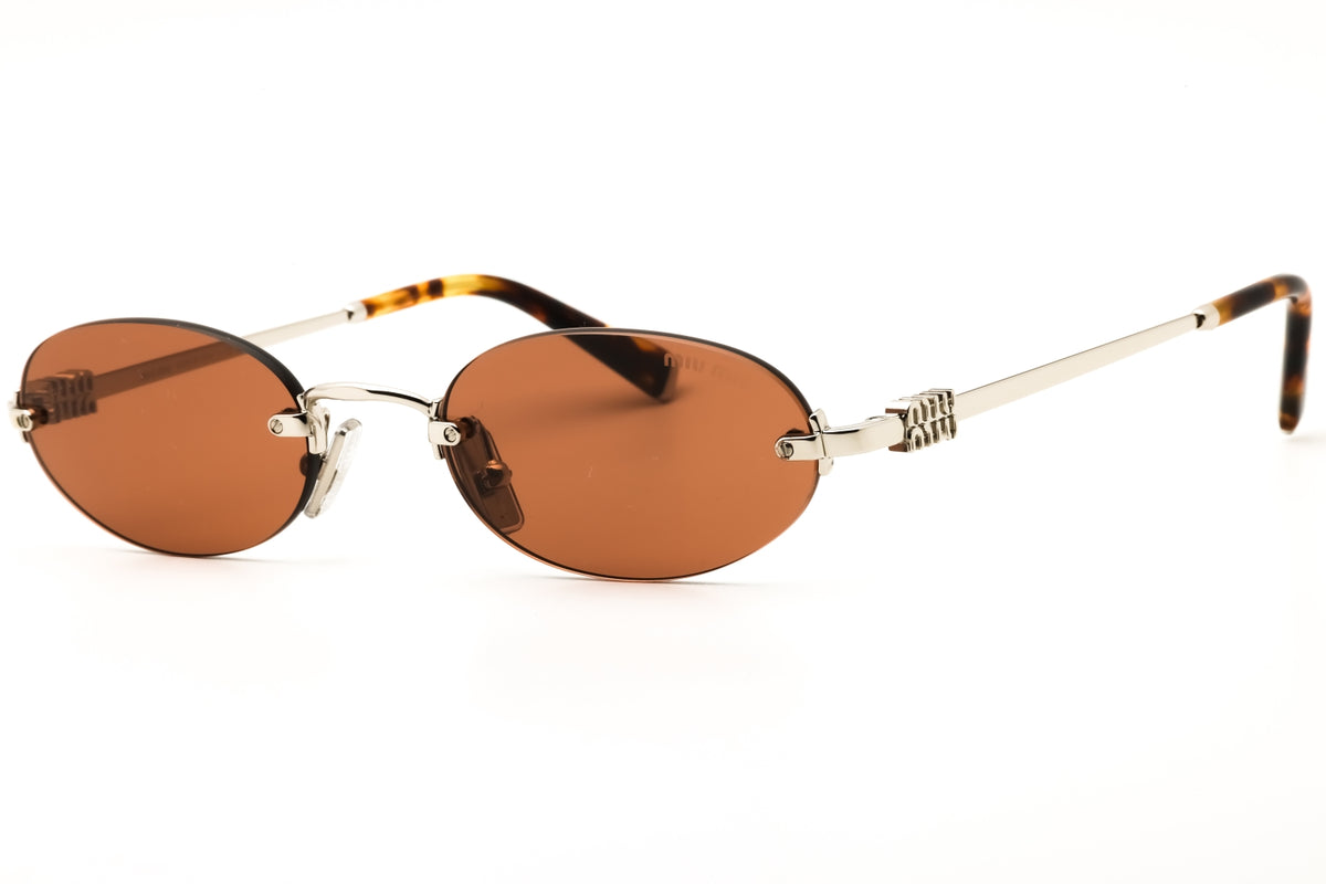 Miu Miu 0MU A54S-1BC90Q Silver Oval Sunglasses 51mm Sunglasses