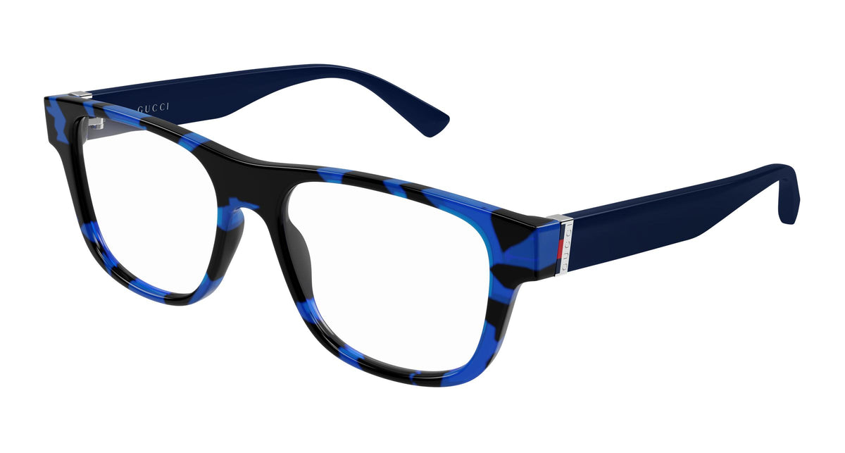 Gucci GG2086o-008 eyeglasses in blue frame with clear lenses