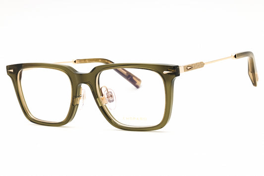 Chopard VCH346-09HF eyeglasses in transparent olive green frame with clear demo lenses