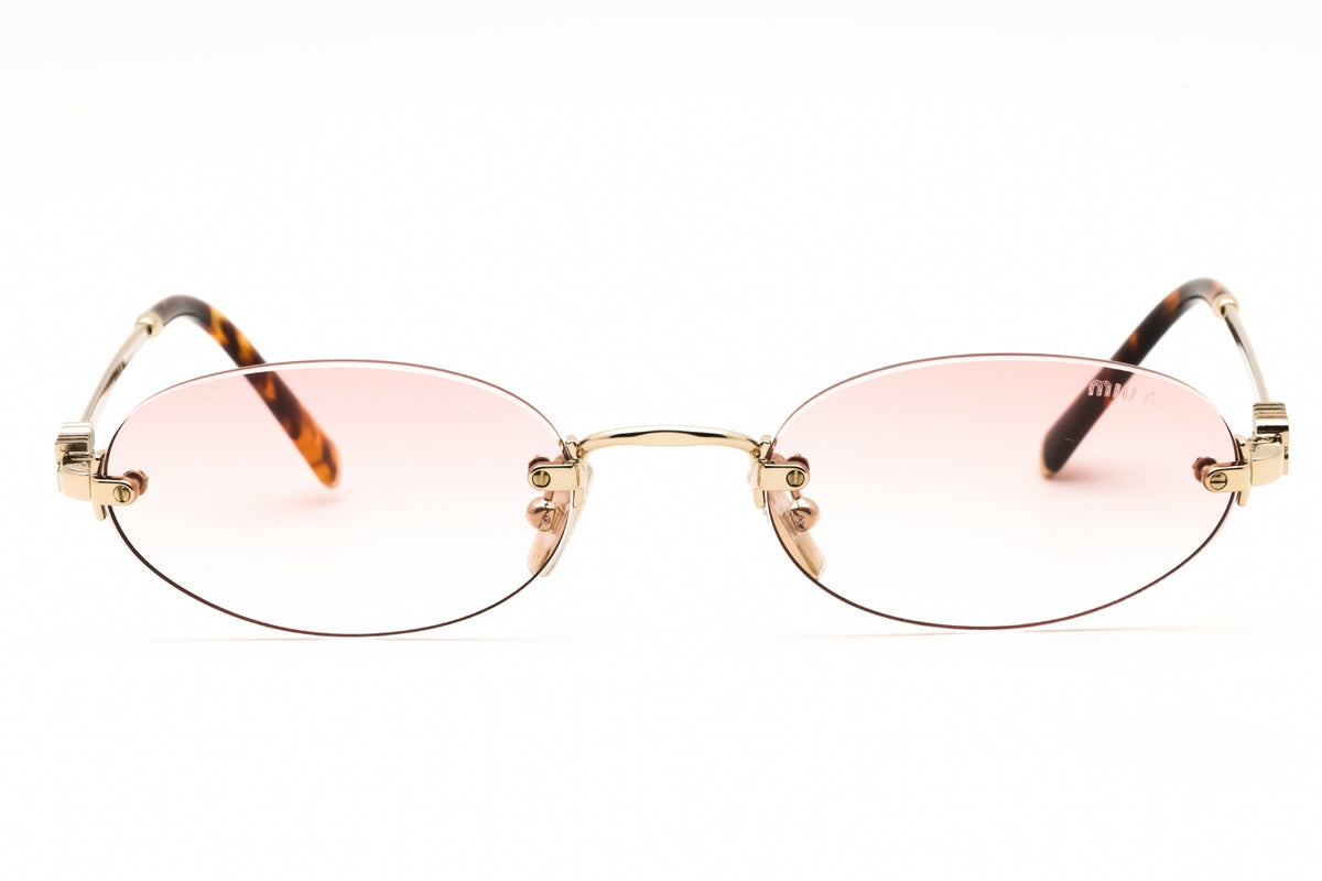 Miu Miu 0MU A54S-ZVN70O Pale Gold Oval Sunglasses 51mm Sunglasses