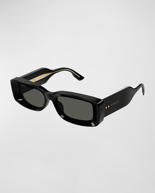 Gucci GG1528S-001 Black Rectangular Sunglasses 53mm Sunglasses