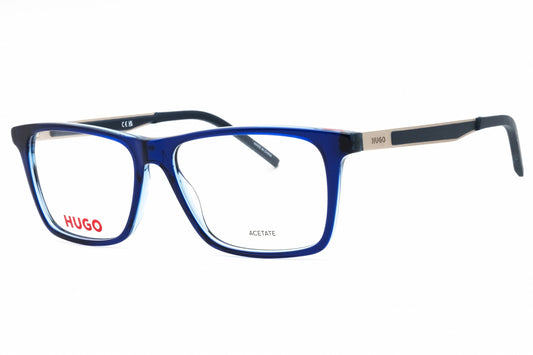 HUGO 55mm Rectangular eyeglasses in blue azure frame with clear lenses