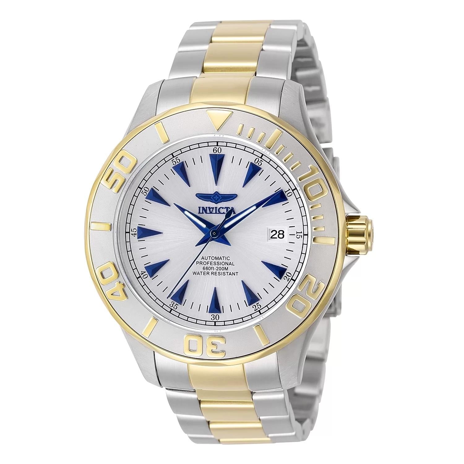 Invicta 7036 watch with silver dial and stainless steel band