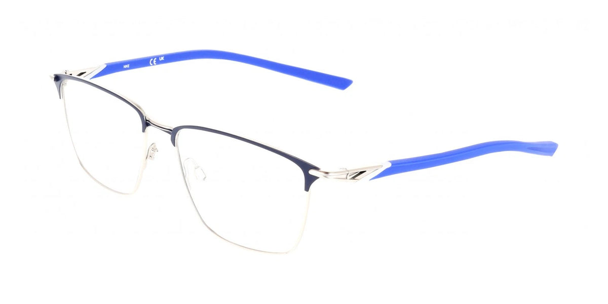 Nike NK6066N 411 Silver Rectangle Eyeglasses 56mm Eyeglasses